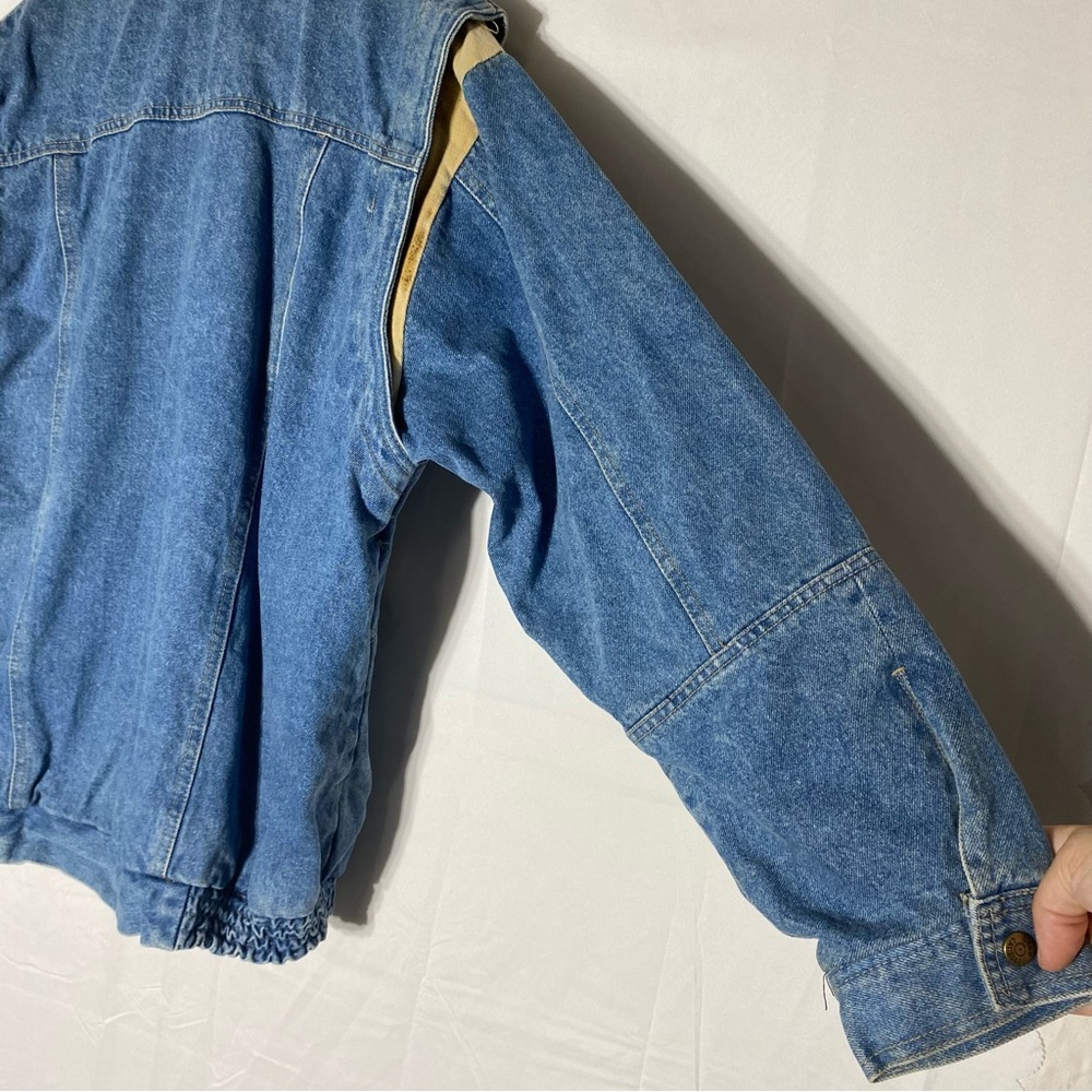 Vintage 80s Blue Jean Oversized Denim Jacket M Dadcore Streetwear Festival Retro - Picture 9 of 15